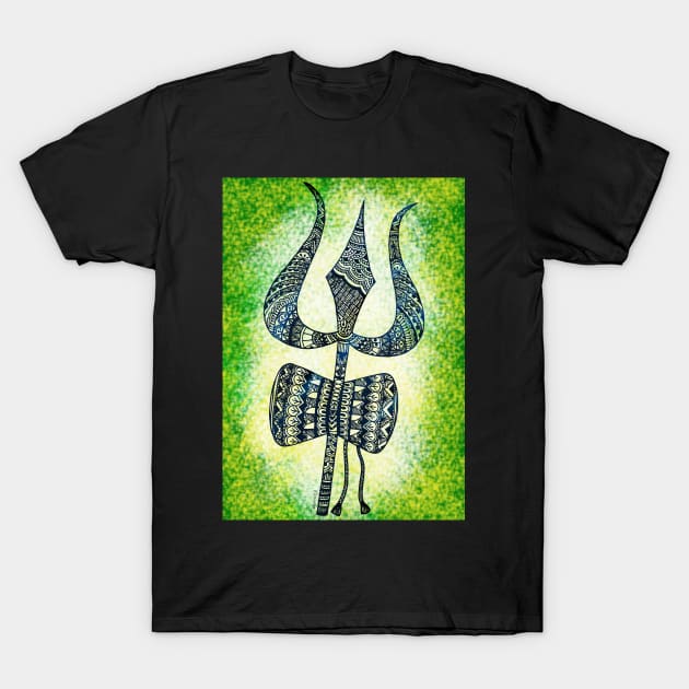 Shiva's Trident - Textured T-Shirt by Shweta.Designs